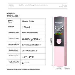 2025 Alta Qualidade Alcohol Tester Bafômetro Casa e Carro Uso de Alta Precisão Respiração Alcohol Detector - Product Image 4