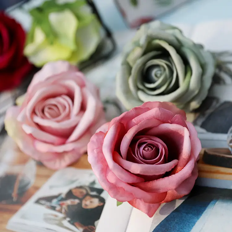 Fiori di centrotavola rossi rosa finta fiori decorativi conservati forniture per fioristi di petali per la decorazione di nozze