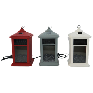 Tragbare realistische Flamme 400W Keramik Terrassen heizungen Indoor Elektrische Kamine Desktop Laterne Kamin heizung Mit LED-Anzeige - Product Image 1