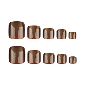 24 adet 3700 High-end Maillard kahverengi kedi gözü kısa kare çivi ayak ipuçları 24 adet basın çivi yapay ayak çivi pedikür - Product Image 5