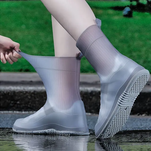 Botas de lluvia impermeables para adultos, hombres y mujeres, niños, zapatos de lluvia de silicona, zapatos de lluvia protectores