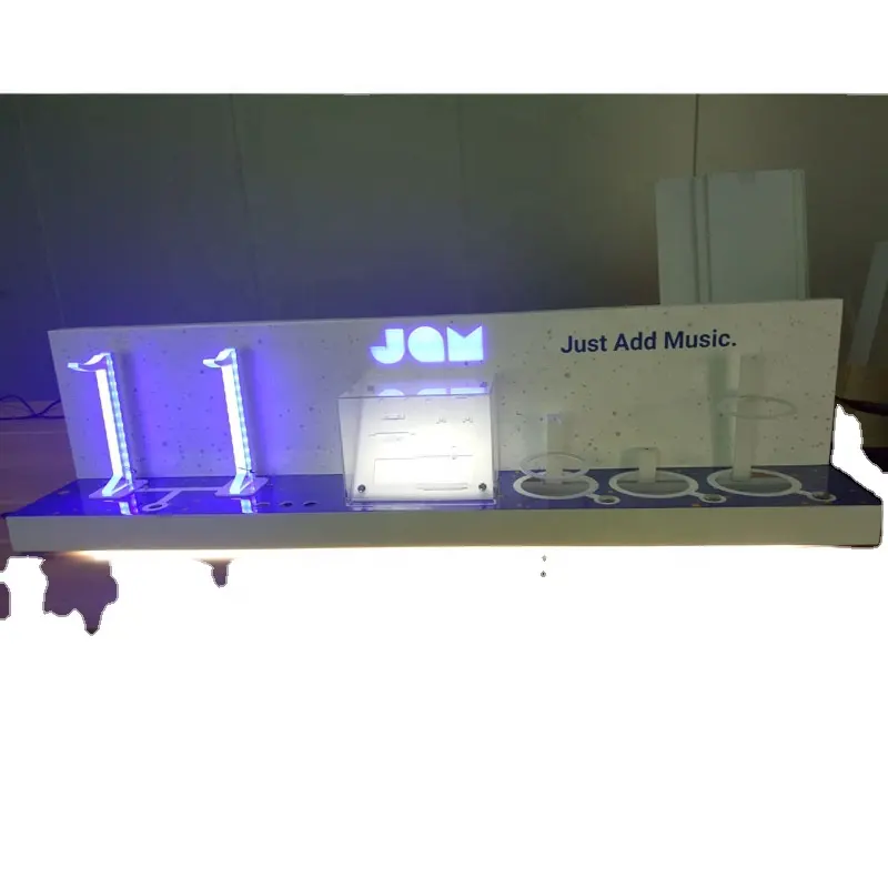 Tezgah L şekil araba ses ekran standı akrilik LED kulaklık dijital ekran tutucu ile ATA sistemi