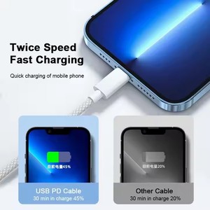 高级1M 2M 3A快速充电尼龙编织USB数据线3A线IOS USB C型C充电器线适用于苹果16三星