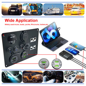 Electronic Boat Waterproof 12V 24V Dual Usb Power <strong>Socket</strong> <strong>Multi</strong> <strong>Function</strong> 4 Gang <strong>Switch</strong> Panel <strong>With</strong> Voltage Anderson Connector - Product Image 4