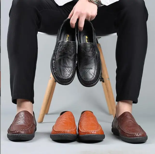 인기있는 야외 새로운 도착 큰 사이즈 패션 편안한 캐주얼 모카신 부드러운 가죽 신발