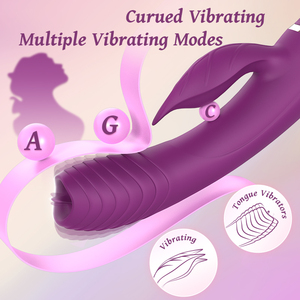 2 Trong 1 Lưỡi Liếm Thỏ Vibrator Silicone G Tại Chỗ Âm Vật Kích Thích Nữ Thủ dâm Massage Dành Cho Người Lớn Quan Hệ Tình Dục Đồ Chơi Cho Phụ Nữ - Product Image 2