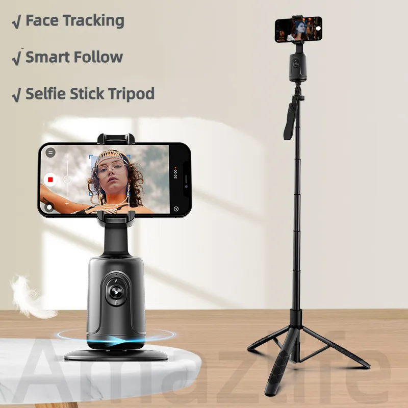 Vlogging Kit P01 stabilizzatore cardanico 360 rotazione Auto Face Tracking supporto per cellulare L16 Selfie Stick treppiede