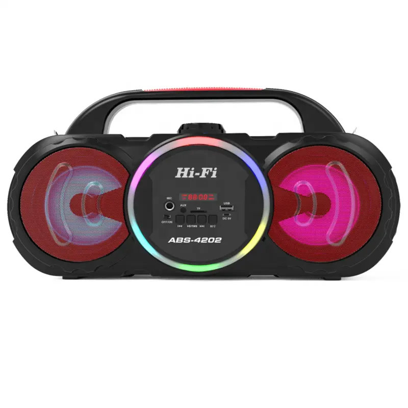 Haut-parleur Portable à Vibration de basse de musique d'ange Hifi de pilote de lumière de flamme de rvb de ABS-4202