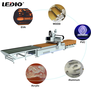 Enrutador CNC Guangzhou ATC 1325, carga automática, descarga, madera contrachapada, MDF, engranaje de corte/motor/herramienta central de PLC, venta al por menor al vacío - Product Image 1