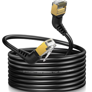 360 ° di rotazione CAT8 ad angolo retto cavo Ethernet con connettore schermato RJ45 LAN cavo di rete per computer - Product Image 1