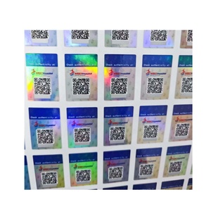 ホログラムステッカースクエアボックスシールカスタムデザインERコード印刷ユニークなコード番号スクラッチラベルステッカー - Product Image 2
