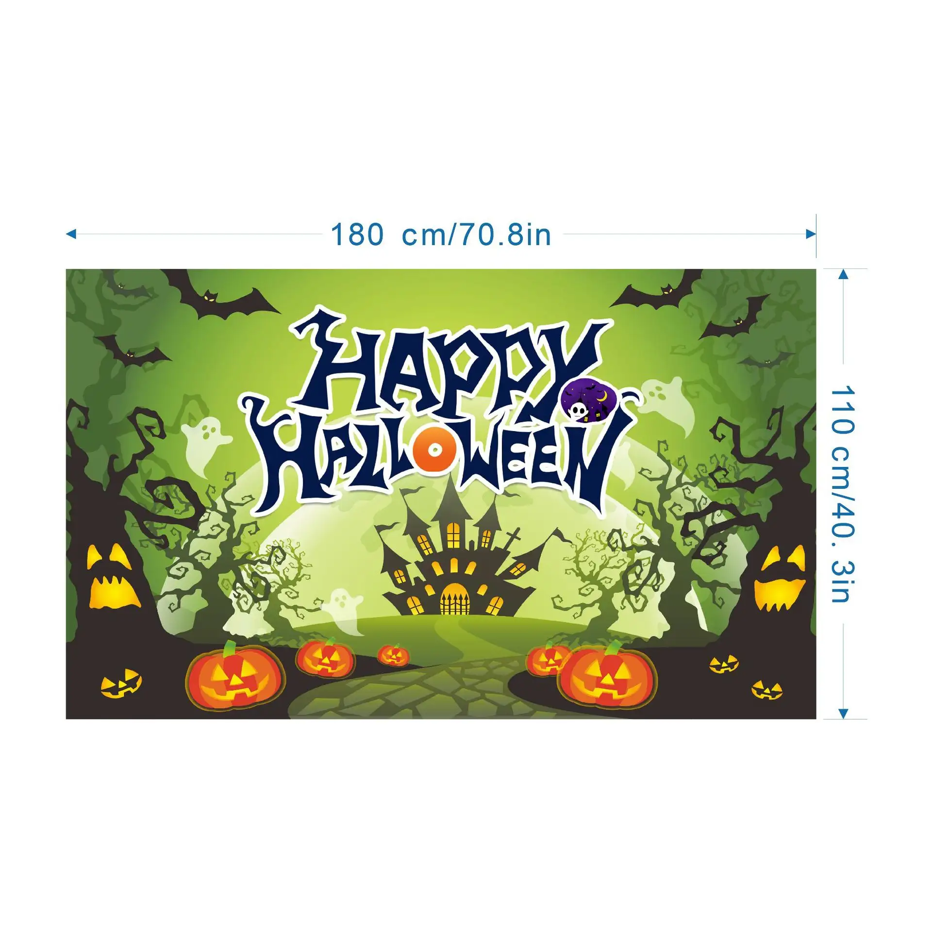 Fondale Banner decorazione per feste di Halloween zucca fantasma castello foto bandiera per interni ed esterni appesa