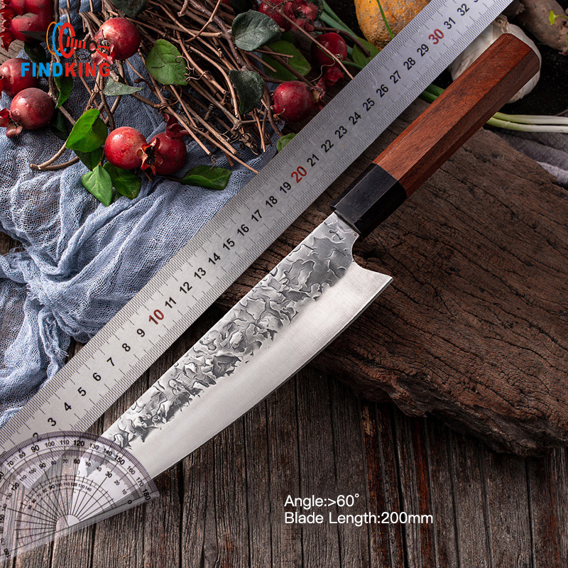 Handmade Forged Stainless Carbon Steel Cooking Chef Knife 8 Inch Nakiri Knife 2 pcs Japanese Octagonal Handle Kitchen Knife