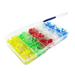 発光ダイオード5色電子部品3mm5mmアソートカラーDIYLED発光ダイオードセットボックス - Product Image 1