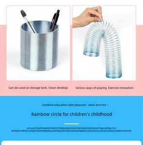 JELO çocuk oyuncakları özel Logo renkli renk sihirli gökkuşağı büyük çelik Metal Slinkys yürüyüş oyuncak sıkıştırma bahar - Product Image 3