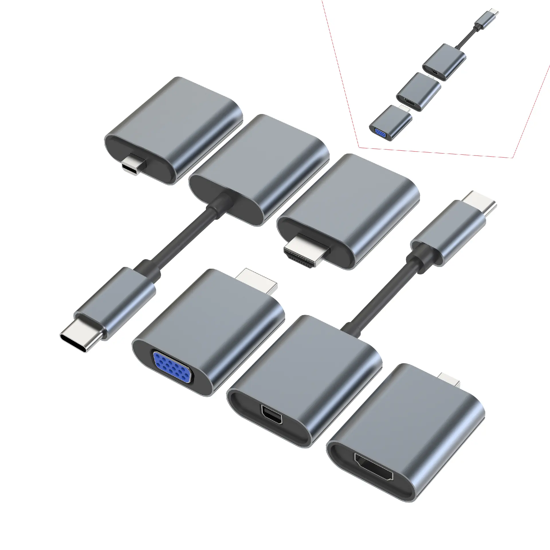 HDTV TV chuyển đổi Ethernet Dock với Nintendo chuyển đổi hỗ trợ VERS Tipo Cáp Loại C để hdmies nữ USB3 VGA Adapter và USB PD