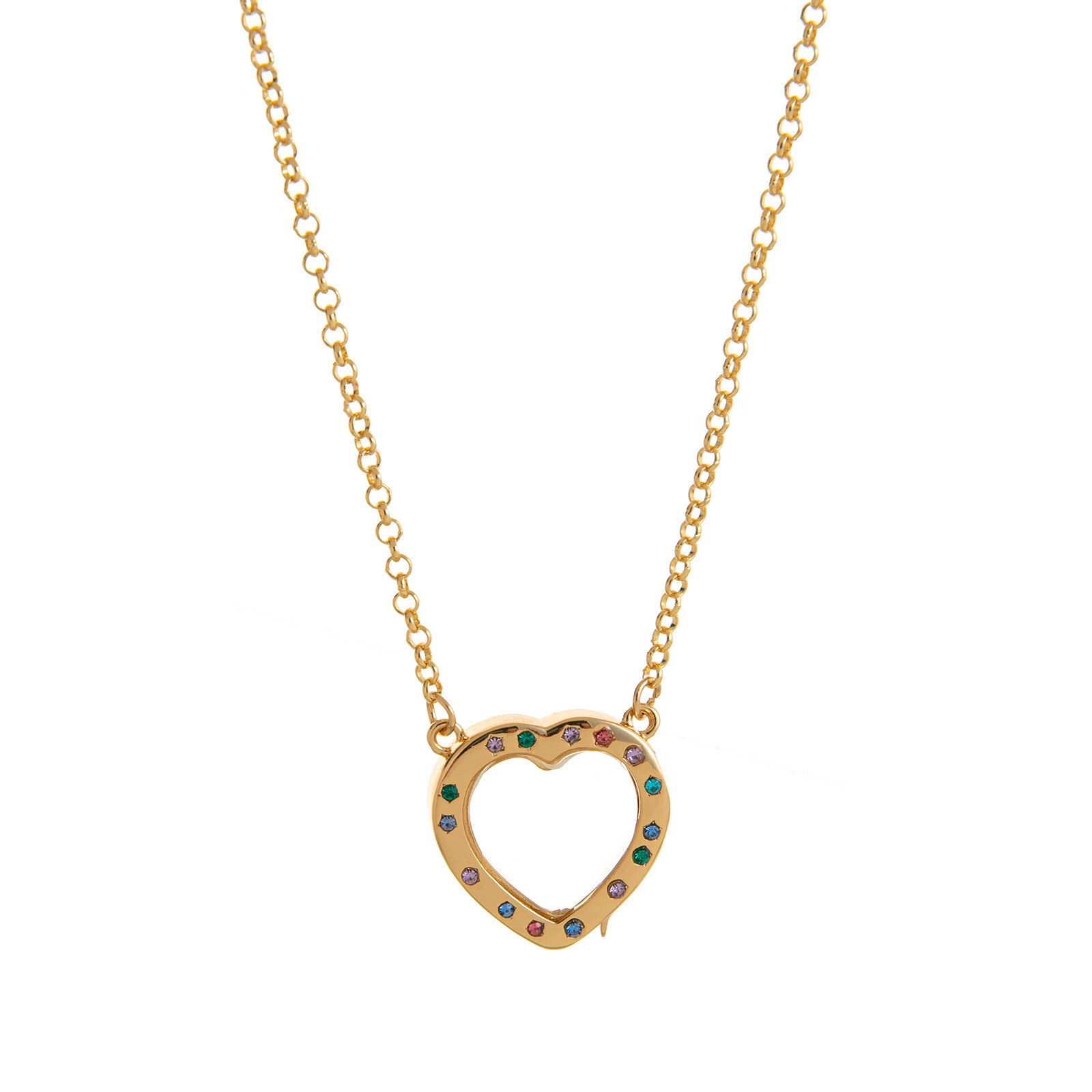 Collier boîte en verre diamant couleur amour