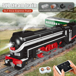 Kalıp kral 12005 için teknik motorlu SL7 asya RC tren seti demiryolu rayı yapı taşları tuğla oyuncaklar çocuklar için Model oyuncak Styl - Product Image 2