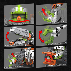 593 Stück 5 in 1 APP Control STEM Programmier roboter Bausteine Kit Science 2,4 GHz Wiederauf lad bares RC Stunt Racer Tank 3D-Spielzeug - Product Image 4