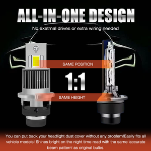 Canbus yeni Mini D2S LED doğrudan fiş LED ampul All-in-one D4S Canbus araba LED farlar ile Led hiçbir hata Xenon ışıkları 6000K LED - Product Image 5
