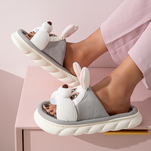 Kadınlar için yaz ev terlikleri nefes kapalı sevimli baskı terlik Slip-on açık ayak ev ayakkabıları - Product Image 5