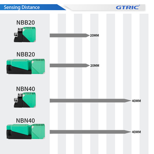 GTRIC Sensor inductivo de larga distancia NBN40 Interruptor de proximidad cuadrado NPN 40MM IP67 Interruptor de sensor de proximidad inductivo rectangular - Product Image 5