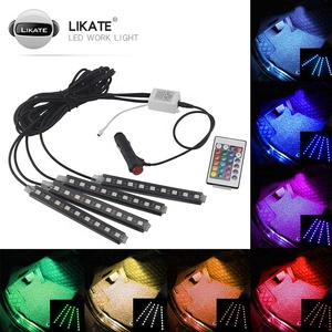 Araba iç ışık Led araba ayak ışık 12 Led 23cm ortam ışığı uzaktan kumanda/app/müzik ses kontrolü opsiyonel - Product Image 2