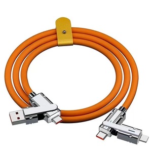 GEEK สายชาร์จเร็ว2-in-1, 4-in-1ชนิด C USB โทรศัพท์มือถือสายชาร์จพีวีซี180องศามุมขวา2เมตรสำหรับหูฟัง - Product Image 1