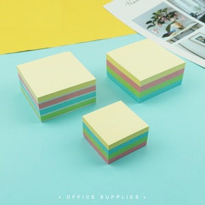 Notas adhesivas de cubo de papel, mini almohadilla de notas adhesivas de pegamento extraíble de 3*3 pulgadas, gran oferta de papelería de fábrica
