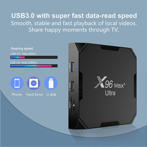 X96 Max Plus การถอดรหัสวิดีโอ Ultra 8K S905x4กล่องทีวี Android X96 Max Android 11 2.4G 5G WiFi Set Top Box - Product Image 3