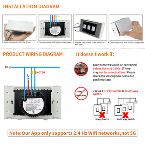 Touchmi AU USスマートライフ3ボタンリモコンタッチスイッチ防水WIFIカーテンスイッチ家庭用最大電圧250v 16A - Product Image 6