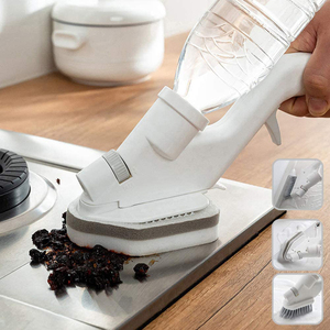 Çok fonksiyonlu temizlik fırçası çıkarılabilir fırça sünger seti temizleme aracı ev temizlik fırçası seti su spreyi 4 in 1 beyaz - Product Image 2