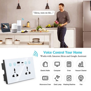 Tuya Smart ZigBee Power Statistical <strong>Socket</strong> 20A <strong>With</strong> <strong>USB</strong> Type c Glass Panel <strong>Multi</strong> <strong>Functional</strong> Double <strong>Socket</strong> 110V-240V