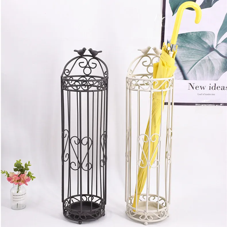 New Japanese Style Morning Bird Metal Wire Round Umbrella Stand For Home
