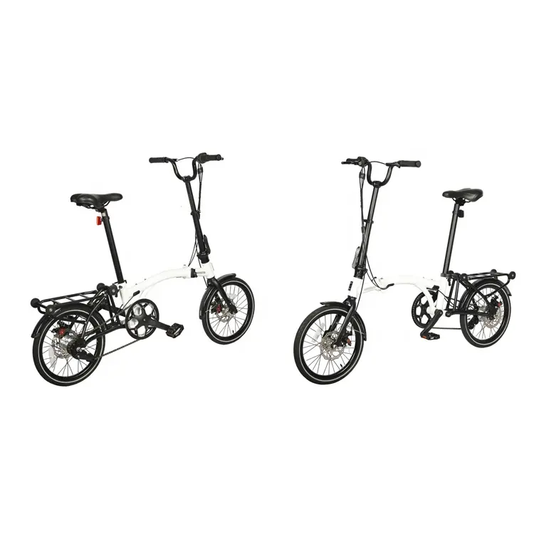 Mini vélo compact de 16 pouces à 7 vitesses, pour le ville, Shimano blanc