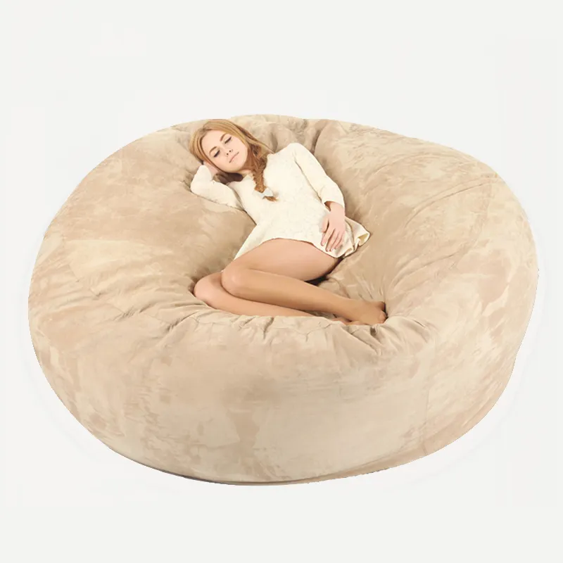 2021 Wholesale Giant Soft Fluffy Faux Fur Big Lazy 6ft Sofa Bed Kids Bean Bag Filling Cover Fabric Living Room Chair Furniture