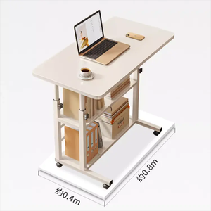 Petite Ergonomic Height Adjustable PC Laptop Table Modern Design Manual Standing <strong>Computer</strong> <strong>Desk</strong> with Wheels Storage Easy Assembly - Product Image 5
