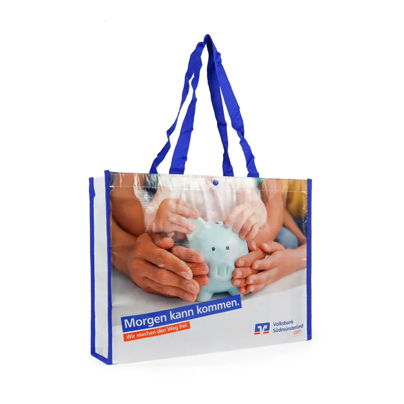 Professionele Fabrikant Custom Rpet Tote Boodschappentas Waterdicht Ontwerp Met Cartoon Patroon Geweven Materiaal