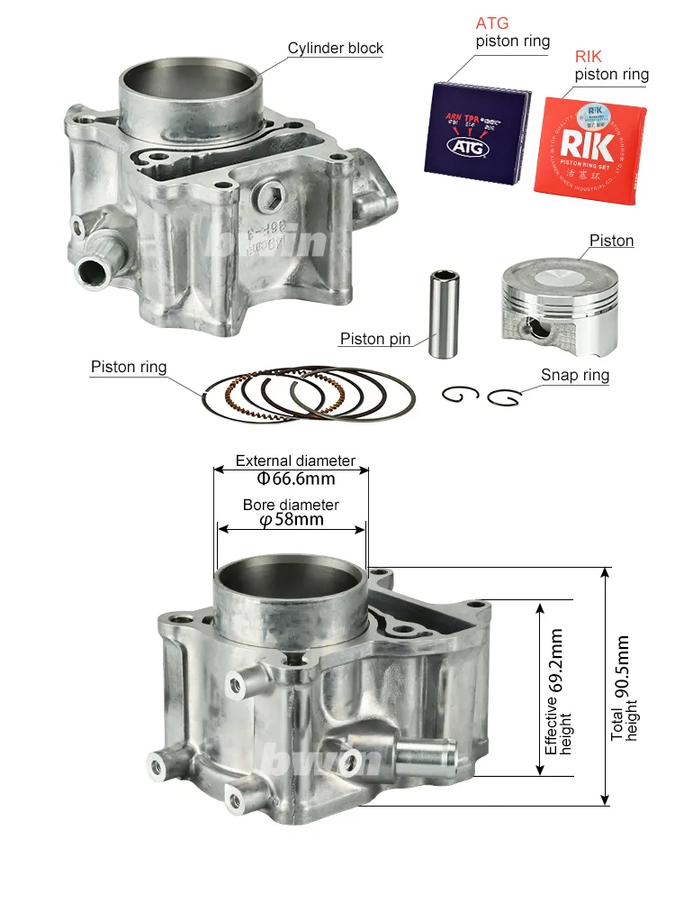 K36/PCX150 58 mm 150 cc VARIO150 Werk Großhandel Motorradteile Zylinder-Set für HONDA