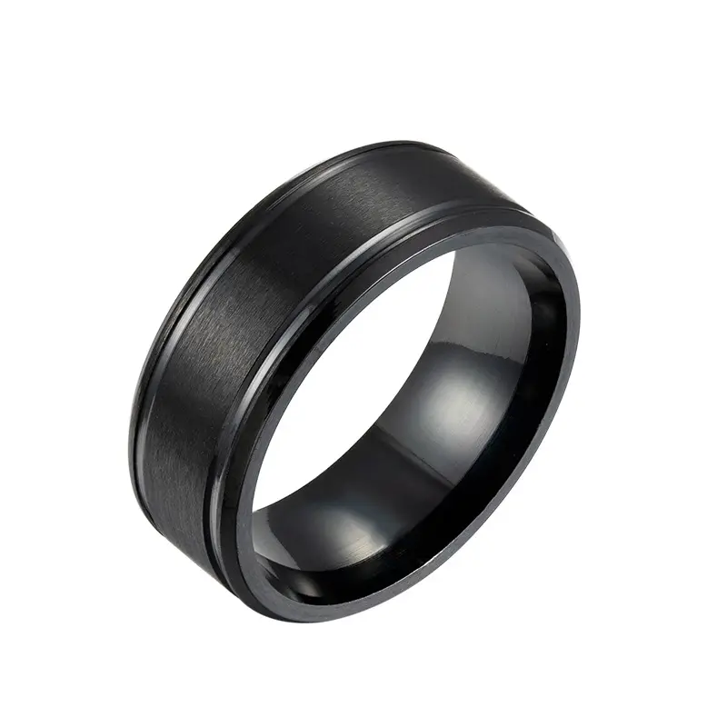 Vendita calda anello in acciaio inossidabile moda uomo smerigliato anelli in acciaio al titanio gioielli