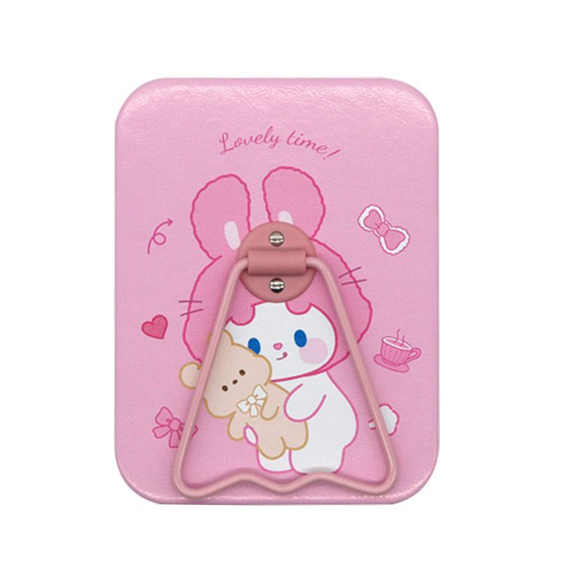 Miroir de table carré - Petit ours lapin rose