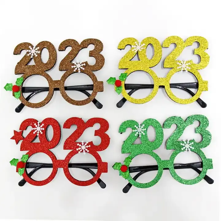 Anno nuovo albero di natale Santa pupazzo di neve natale decorazione occhiali cornici per natale decorazioni forniture