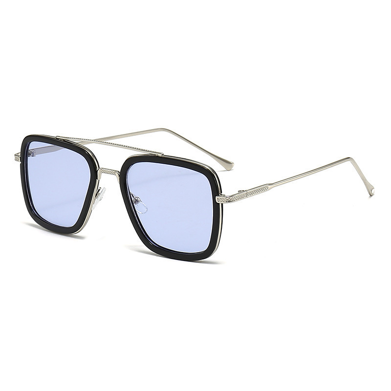C2-Silver Frame-Transparent Blue Lens