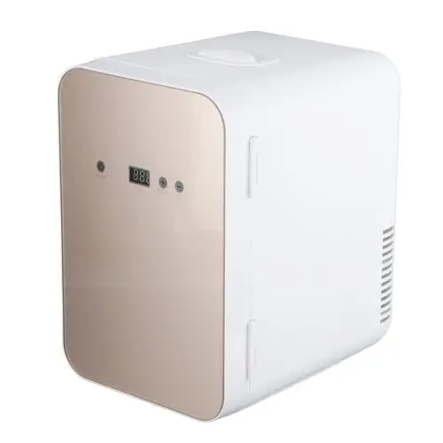 Venta al por mayor 8L pequeño refrigerador más frío y más caliente mini refrigerador de oficina con pantalla digital de bajo ruido nevera para bebidas 12V 220V