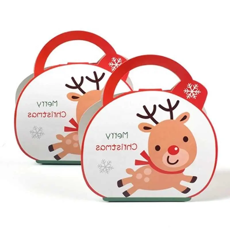 10PCS Merry Christmas Gift Bags Xmas Elk snowman Plastic Packing Bag Xmas Candy Box Kids Favors Bag Decor Candy Packing Favors