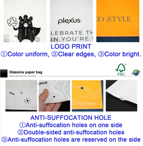 ถุงกระดาษทำจากแก้วสำหรับเสื้อผ้าสามารถพิมพ์โลโก้ได้ตามต้องการกันน้ำเป็นมิตรกับสิ่งแวดล้อม - Product Image 5