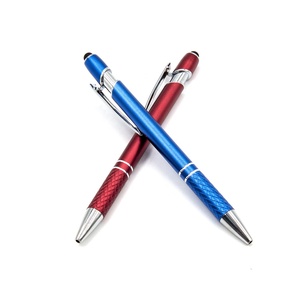 OEM定制徽标铝圆珠笔，0.5毫米书写宽度便宜价格广告触控笔 - Product Image 1