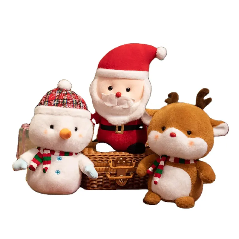 Santa Snowman cute elk doll plush toy reindeer doll Christmas Eve girl gift doll