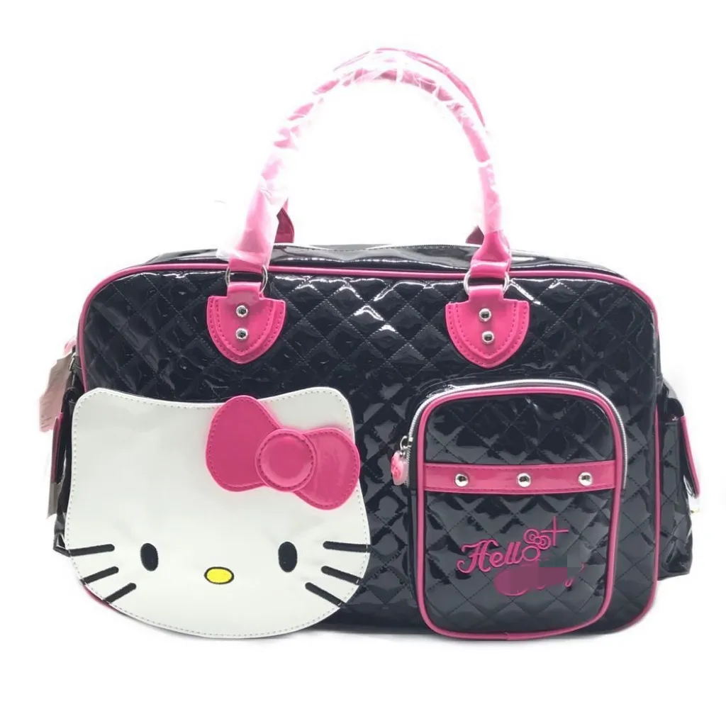 Botu Hot Hello Kt Bolsas de mano de gran capacidad Bolso de viaje de cuero PU de alta calidad Bolso de almacenamiento de moda de gato Rosa KT