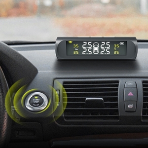 Sistema de Monitor de alarma de presión de neumáticos de coche TPMS solar inteligente Alerta de temperatura del sensor de neumático externo de 4 ruedas - Product Image 4